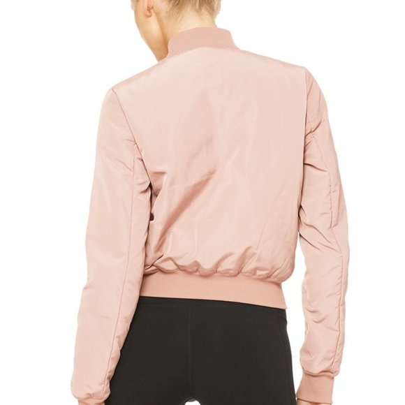 Alo Yoga OFF-DUTY BOMBER JACKET - Pink - Picture 5 of 7